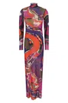 Pucci Orchid Print Dress In Multi