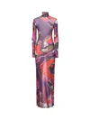 Pucci Tulle Dress With Orchid Print In Multi
