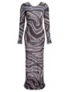 Pucci Labirinto Print Tulle Maxi Dress In Black