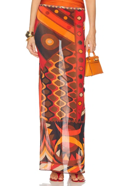 Pucci Tulle Long Skirt In Multi