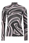 Pucci Labirinto Print Tulle Top In Multi