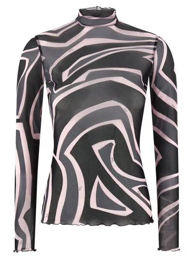 PUCCI TULLE SWEATER T-SHIRT MULTICOLOR