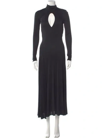 Pre-owned Pucci Turtleneck Long Dress In Gray