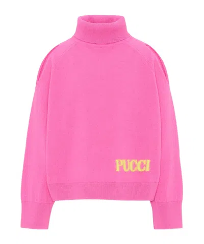 Pucci Turtleneck Sweater In Pink