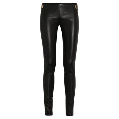 Pre-owned Pucci Unworn Emilio  Purple Stretchy Leather Leggings Pants 38