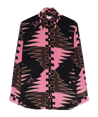 Pucci Valdimontone Print Oversized Silk Shirt In Multi