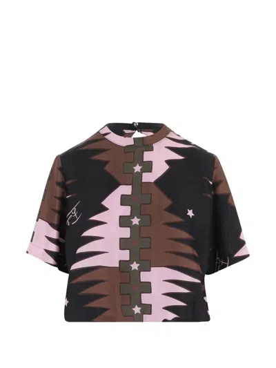 Pucci Valdimontone-print Silk Top In Multi