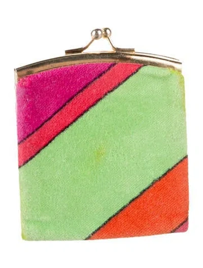 Pre-owned Pucci Velvet Colorblock Pattern Wallet In Pink