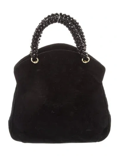 Pre-owned Pucci Velvet Top Handle Bag In Black