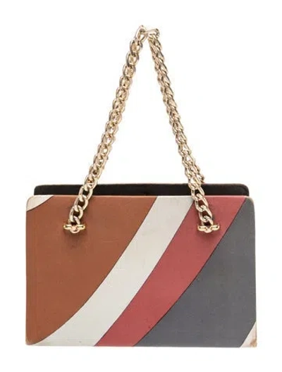 Pre-owned Pucci Velvet Top Handle Bag In Grey