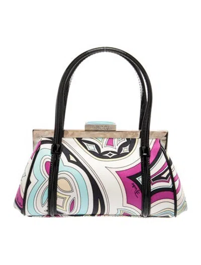 Pre-owned Pucci Velvet Top Handle Bag In Multicolor