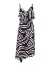 Pucci Spaghetti Strap Asymmetric Hem Dress In Black
