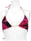 Pucci Vibrant Abstract Print Triangle Bikini In Pink
