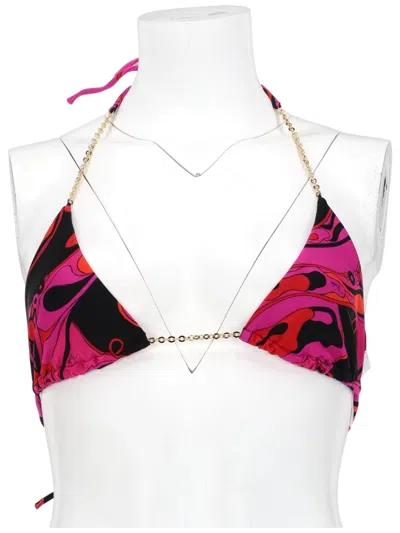 Pucci Vibrant Abstract Print Triangle Bikini In Multi