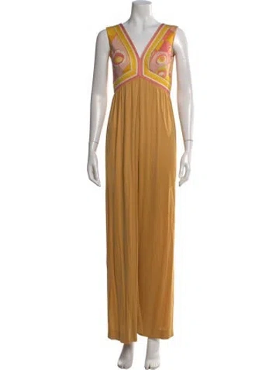 Pre-owned Pucci Vintage 1960's Jumpsuit In Yellow