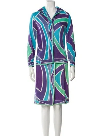 Pre-owned Pucci Vintage 1960's Skirt Set In Blue