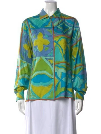 Pre-owned Pucci Vintage 1960's Top In Blue