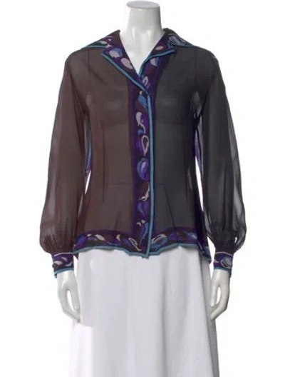 Pre-owned Pucci Vintage 1970's Blouse In Black