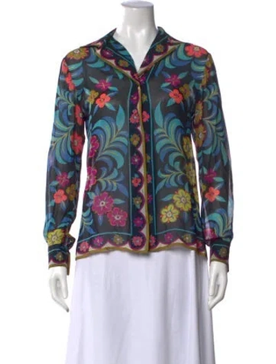 Pre-owned Pucci Vintage 1970's Blouse In Black