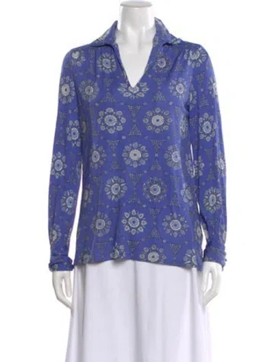 Pre-owned Pucci Vintage 1970's Blouse In Blue