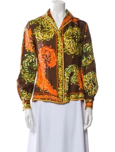 Pre-owned Pucci Vintage 1970's Blouse In Blue