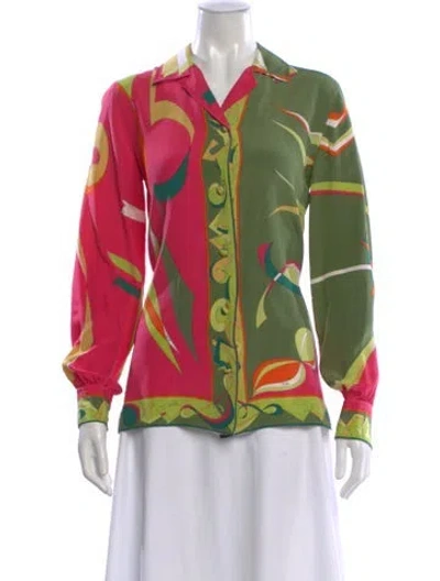 Pre-owned Pucci Vintage 1970's Blouse In Green