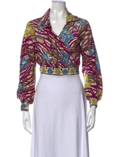Pre-owned Pucci Vintage 1970's Blouse In Neutrals/purple
