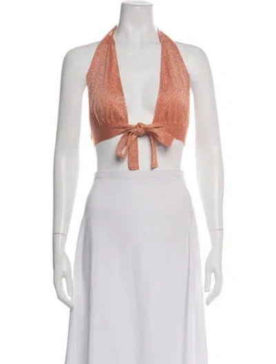Pre-owned Pucci Vintage 1970's Crop Top In Metallic/orange
