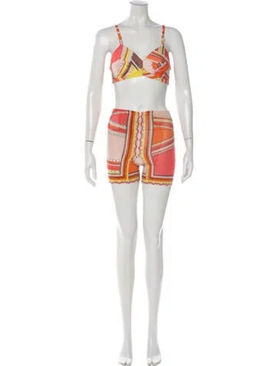Pre-owned Pucci Vintage 1970's Lounge Set In Orange/pink