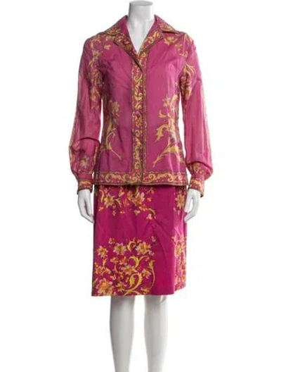 Pre-owned Pucci Vintage 1970's Skirt Set In Pink