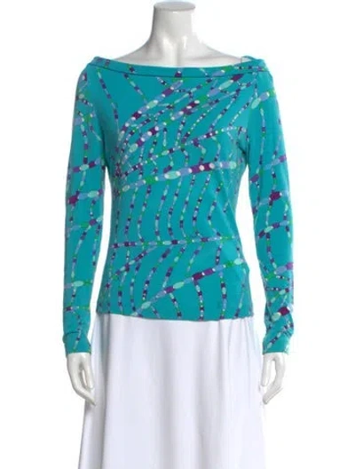 Pre-owned Pucci Vintage 1980's Top In Blue