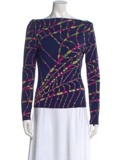 Pre-owned Pucci Vintage 1980's Top In Blue