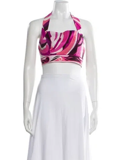 Pre-owned Pucci Vintage 1990's Crop Top In Pink