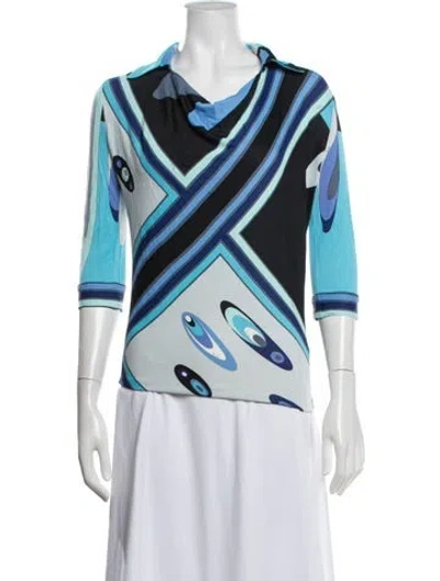 Pre-owned Pucci Vintage 1990's Top In Blue/white
