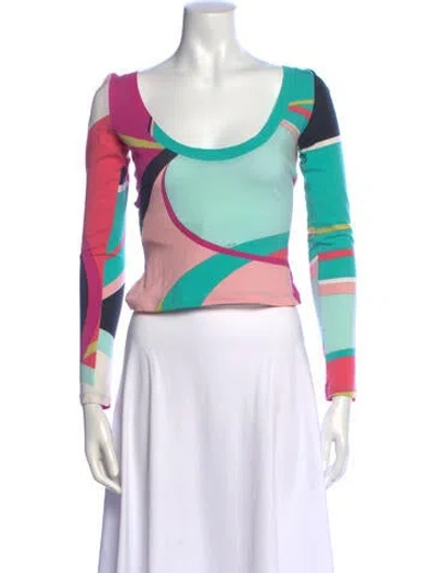 Pre-owned Pucci Vintage 1990's Top In Green/pink