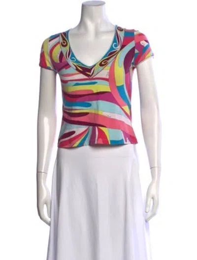 Pre-owned Pucci Vintage 1990's T-shirt In Pink