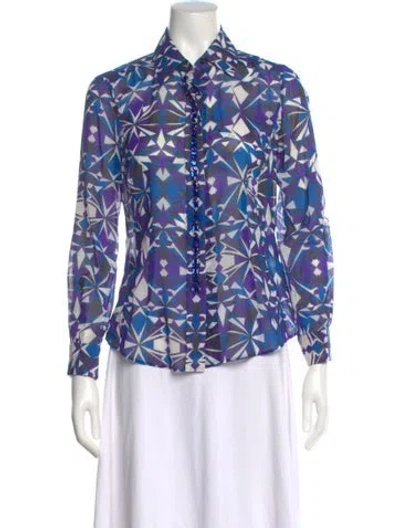 Pre-owned Pucci Vintage 2000's Blouse In Blue