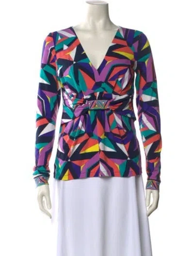 Pre-owned Pucci Vintage 2000's Blouse In Blue