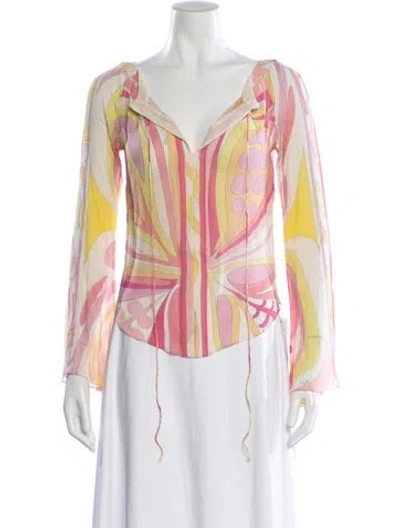 Pre-owned Pucci Vintage 2000's Blouse In Pink