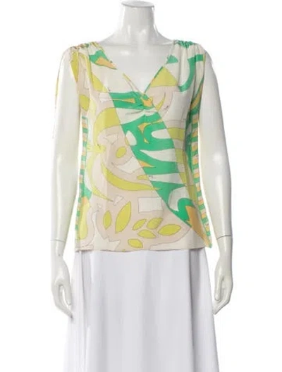 Pre-owned Pucci Vintage 2000's Blouse In Yellow