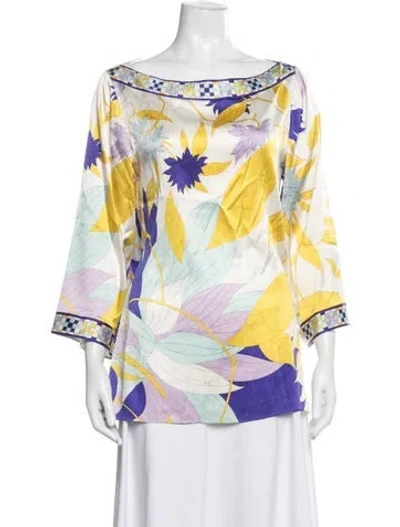 Pre-owned Pucci Vintage 2000's Blouse In Yellow