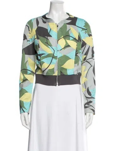 Pre-owned Pucci Vintage 2000's Bomber Jacket In Grey