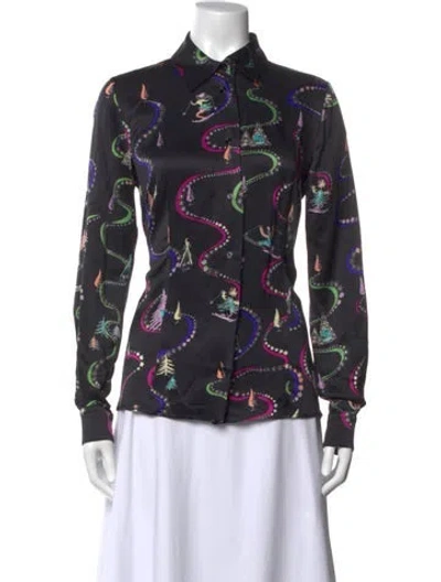 Pre-owned Pucci Vintage 2000's Button-up Top In Black