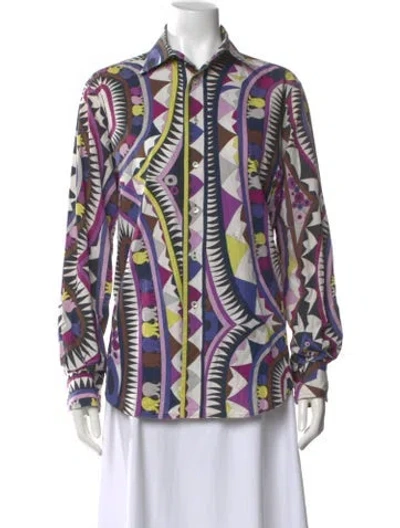 Pre-owned Pucci Vintage 2000's Button-up Top In Multi