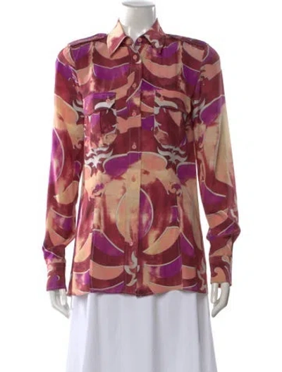 Pre-owned Pucci Vintage 2000's Button-up Top In Pink
