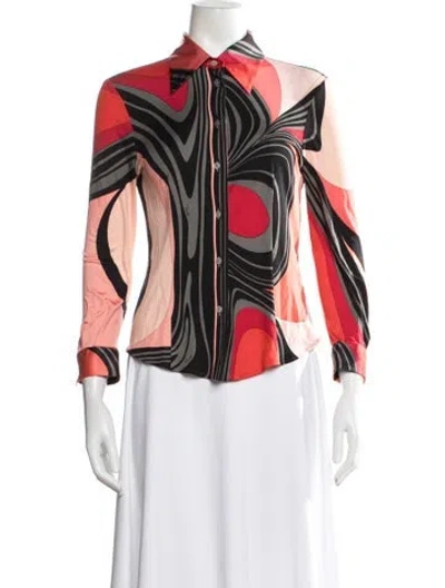 Pre-owned Pucci Vintage 2000's Button-up Top In Pink