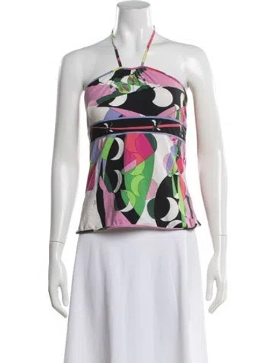 Pre-owned Pucci Vintage 2000's Top In Black/pink