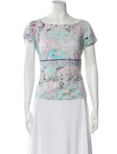 Pre-owned Pucci Vintage 2000's Top In Blue