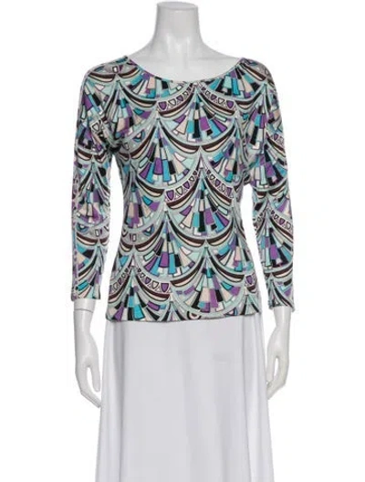 Pre-owned Pucci Vintage 2000's Top In Blue