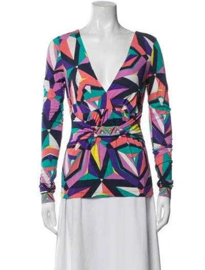 Pre-owned Pucci Vintage 2000's Top In Blue